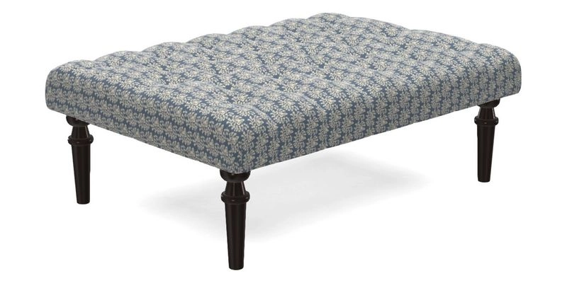Pentlow Footstool in Mulberry Pompadour Floral Velvet Spice