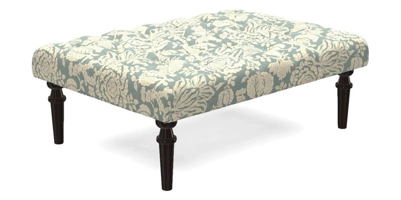 Pentlow Footstool in Mulberry Pompadour Floral Velvet Spice