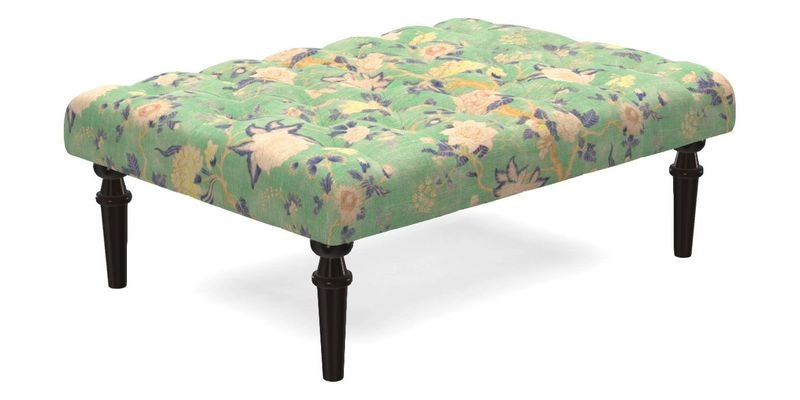 Pentlow Footstool in Mulberry Pompadour Floral Velvet Spice