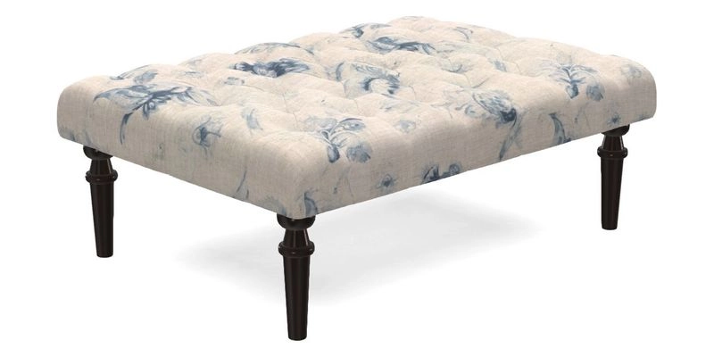 Pentlow Footstool in Mulberry Pompadour Floral Velvet Spice
