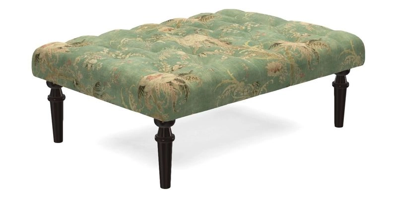Pentlow Footstool in Mulberry Pompadour Floral Velvet Spice