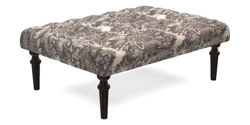 Pentlow Footstool in Mulberry Pompadour Floral Velvet Spice