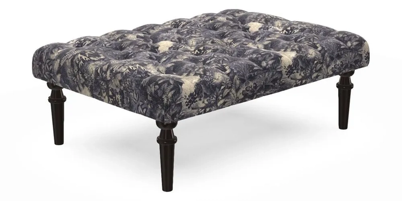 Pentlow Footstool in Mulberry Pompadour Floral Velvet Spice