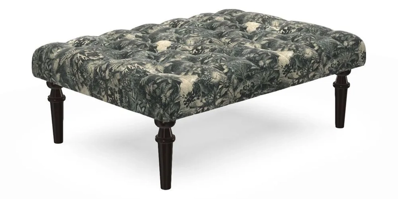 Pentlow Footstool in Mulberry Pompadour Floral Velvet Spice