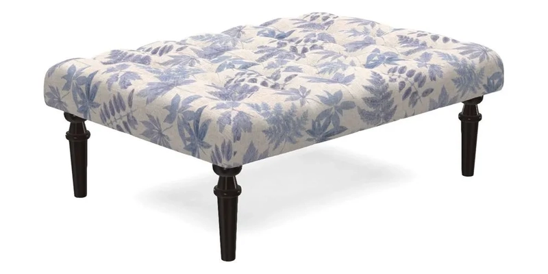 Pentlow Footstool in Mulberry Pompadour Floral Velvet Spice
