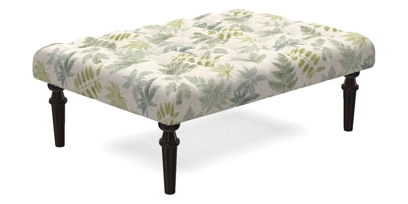 Pentlow Footstool in Mulberry Pompadour Floral Velvet Spice