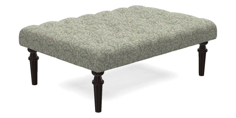 Pentlow Footstool in Mulberry Pompadour Floral Velvet Spice