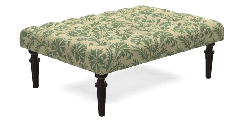 Pentlow Footstool in Mulberry Pompadour Floral Velvet Spice