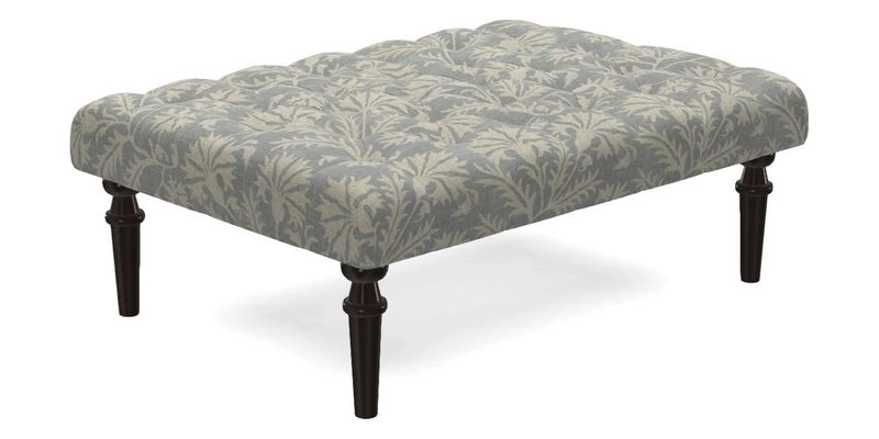 Pentlow Footstool in Mulberry Pompadour Floral Velvet Spice