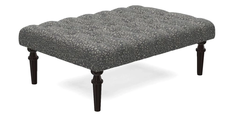 Pentlow Footstool in Mulberry Pompadour Floral Velvet Spice