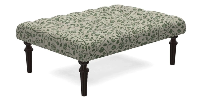 Pentlow Footstool in Mulberry Pompadour Floral Velvet Spice