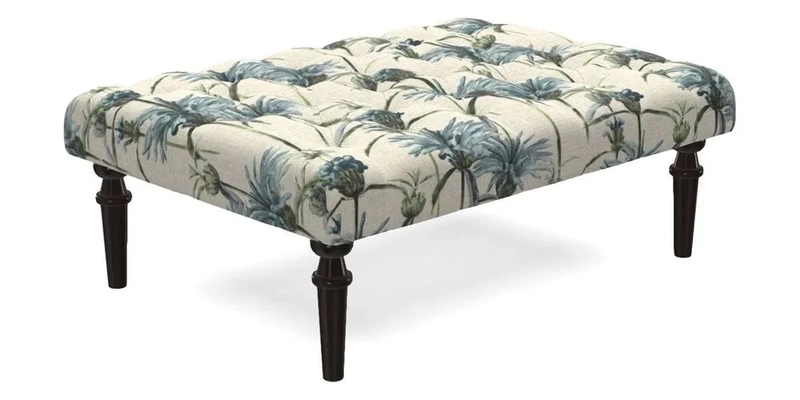 Pentlow Footstool in Mulberry Pompadour Floral Velvet Spice