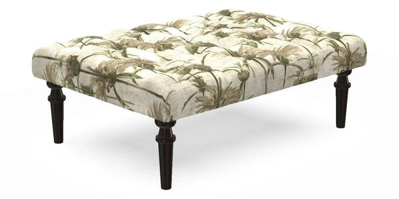 Pentlow Footstool in Mulberry Pompadour Floral Velvet Spice