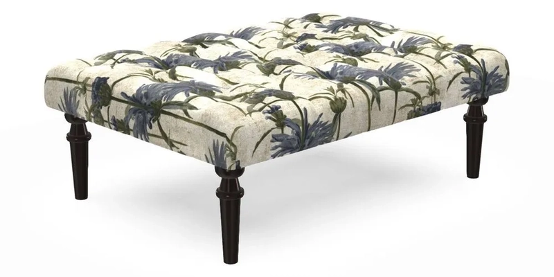 Pentlow Footstool in Mulberry Pompadour Floral Velvet Spice