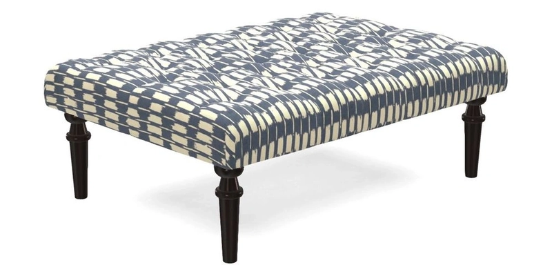 Pentlow Footstool in Mulberry Pompadour Floral Velvet Spice