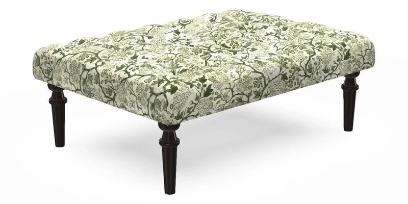 Pentlow Footstool in Mulberry Pompadour Floral Velvet Spice