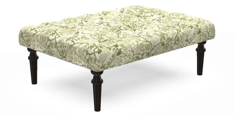 Pentlow Footstool in Mulberry Pompadour Floral Velvet Spice