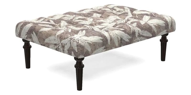 Pentlow Footstool in Mulberry Pompadour Floral Velvet Spice