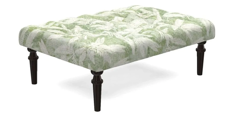 Pentlow Footstool in Mulberry Pompadour Floral Velvet Spice