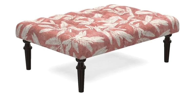 Pentlow Footstool in Mulberry Pompadour Floral Velvet Spice