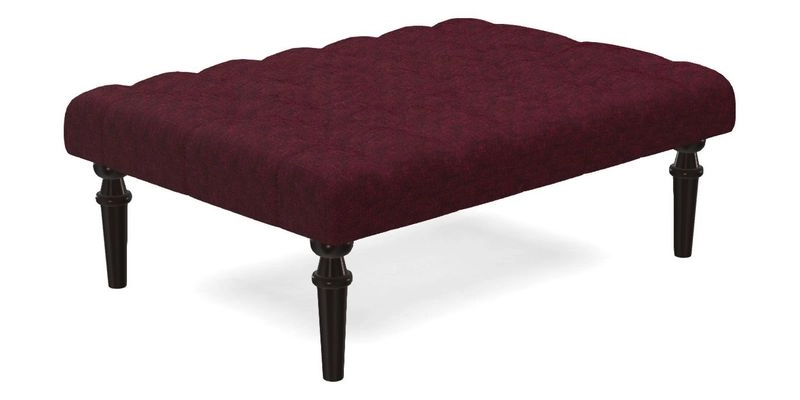 Pentlow Footstool in Mulberry Pompadour Floral Velvet Spice