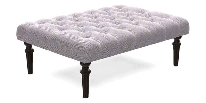 Pentlow Footstool in Mulberry Pompadour Floral Velvet Spice