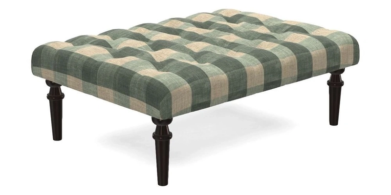 Pentlow Footstool in Mulberry Pompadour Floral Velvet Spice
