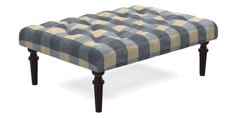 Pentlow Footstool in Mulberry Pompadour Floral Velvet Spice
