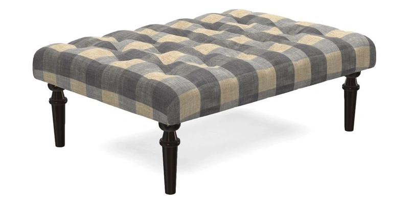 Pentlow Footstool in Mulberry Pompadour Floral Velvet Spice