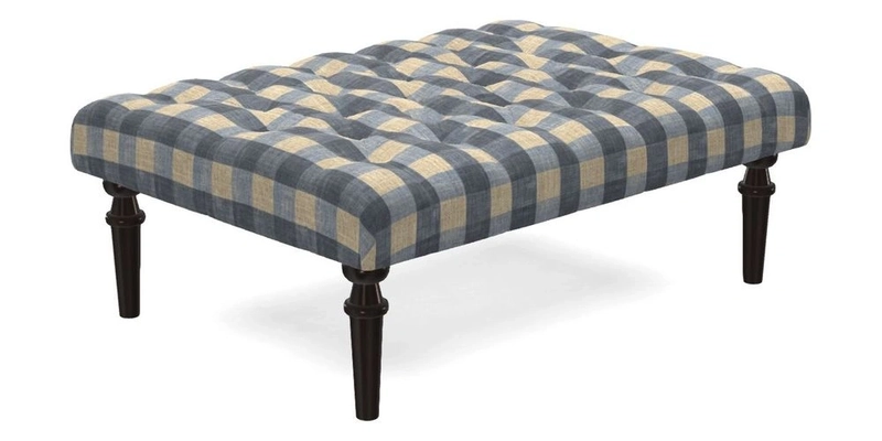 Pentlow Footstool in Mulberry Pompadour Floral Velvet Spice