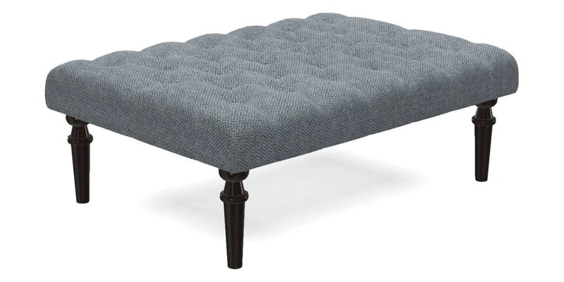 Pentlow Footstool in Mulberry Pompadour Floral Velvet Spice