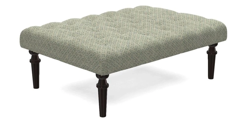 Pentlow Footstool in Mulberry Pompadour Floral Velvet Spice