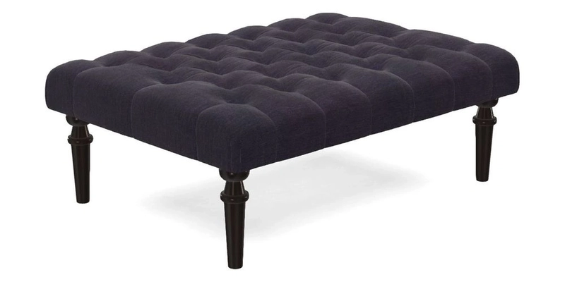 Pentlow Footstool in Mulberry Pompadour Floral Velvet Spice