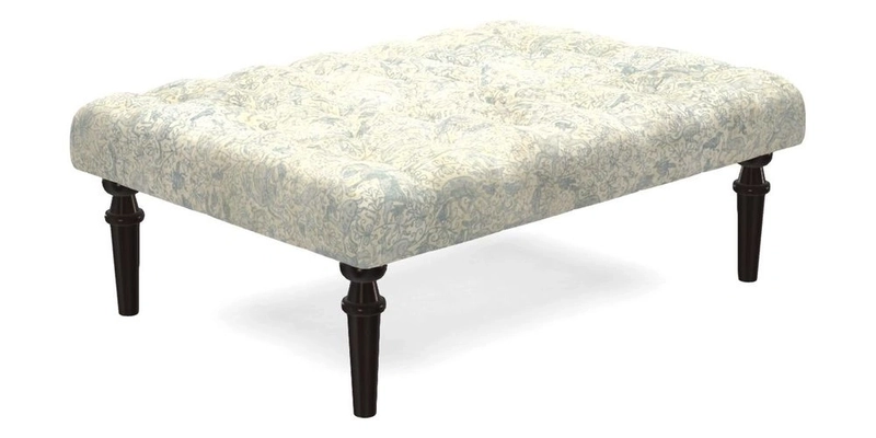 Pentlow Footstool in Mulberry Pompadour Floral Velvet Spice
