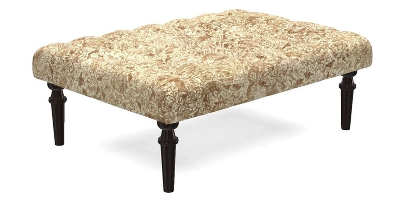 Pentlow Footstool in Mulberry Pompadour Floral Velvet Spice