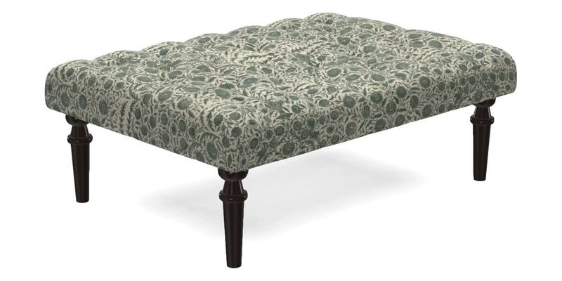 Pentlow Footstool in Mulberry Pompadour Floral Velvet Spice