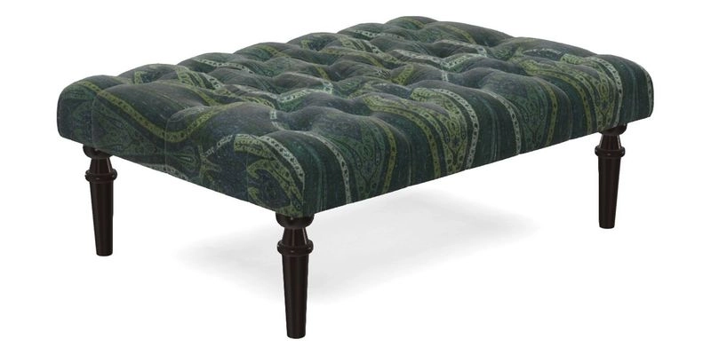 Pentlow Footstool in Mulberry Pompadour Floral Velvet Spice