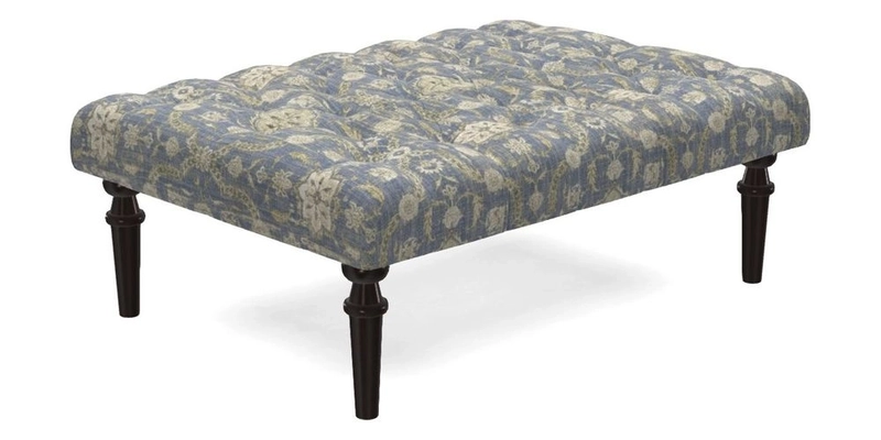 Pentlow Footstool in Mulberry Pompadour Floral Velvet Spice