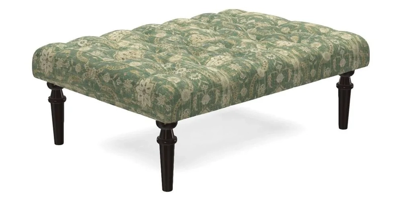 Pentlow Footstool in Mulberry Pompadour Floral Velvet Spice
