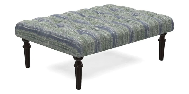 Pentlow Footstool in Mulberry Pompadour Floral Velvet Spice