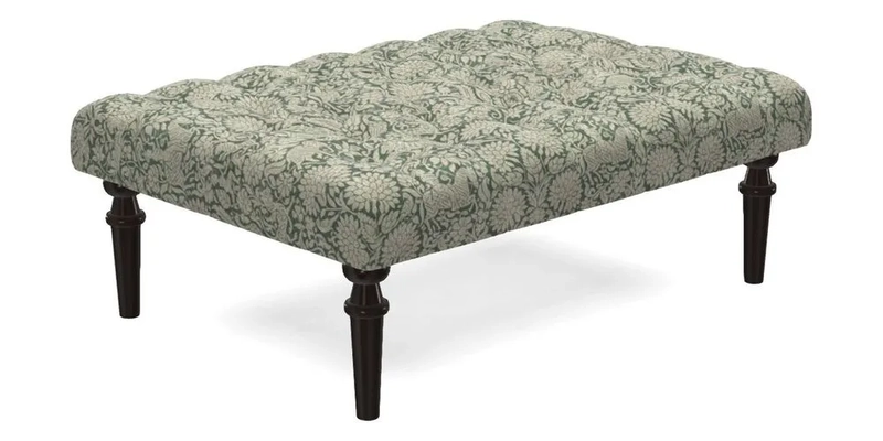 Pentlow Footstool in Mulberry Pompadour Floral Velvet Spice