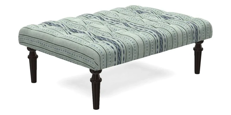 Pentlow Footstool in Mulberry Pompadour Floral Velvet Spice
