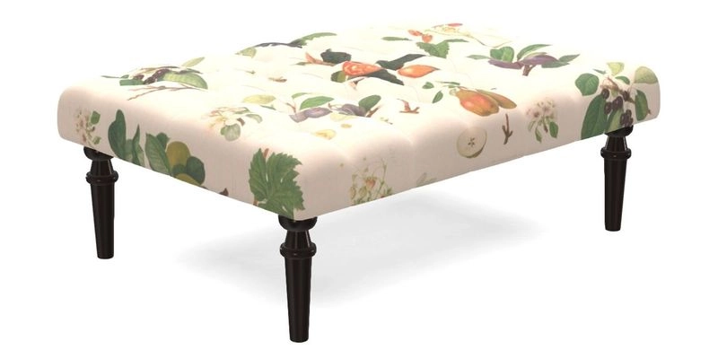 Pentlow Footstool in Mulberry Pompadour Floral Velvet Spice