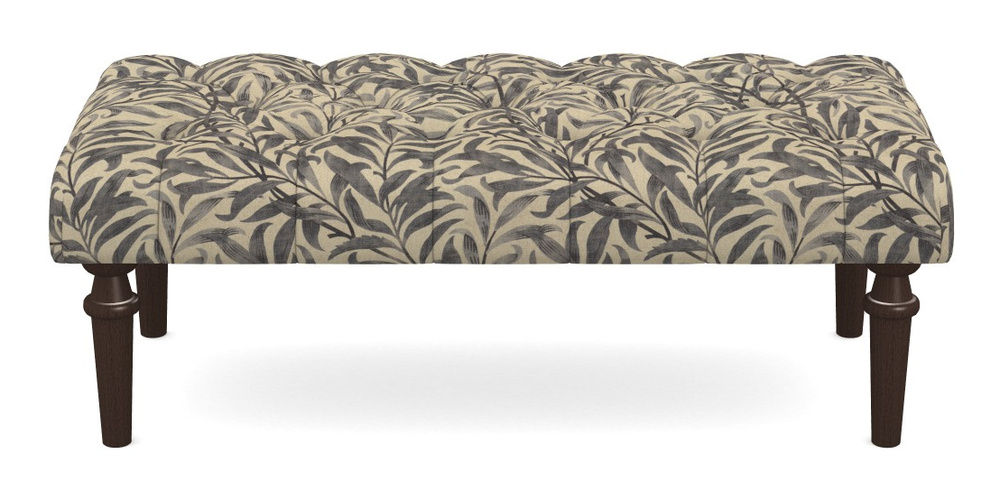 Product photograph of Pentlow Footstool Large Footstool In V A Drawn From Nature - Willow Bough Large - Navy from Sofas and Stuff Limited