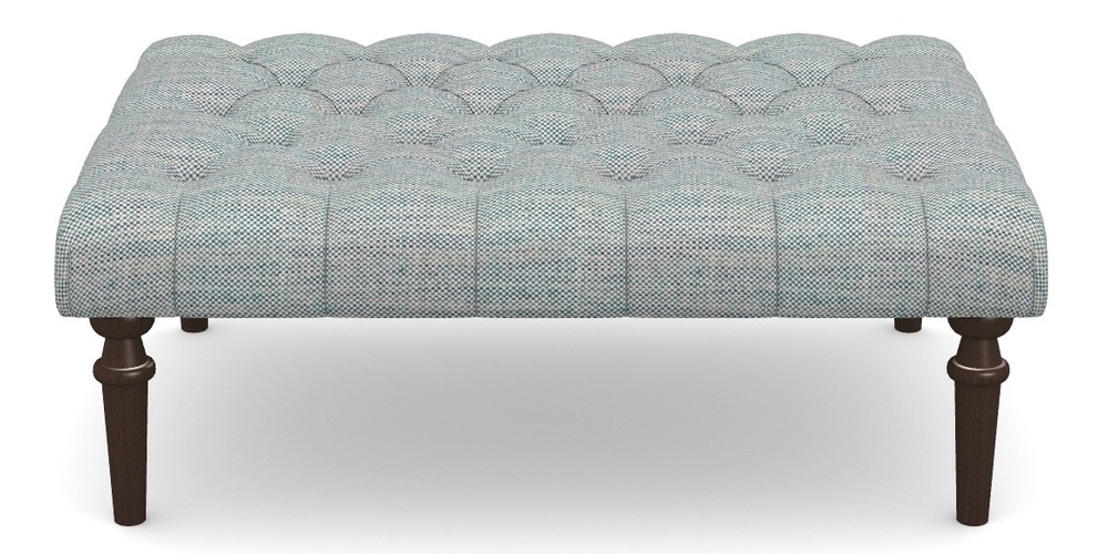 Product photograph of Pentlow Footstool Buttoned Footstool In Basket Weave - Blue from Sofas and Stuff Limited