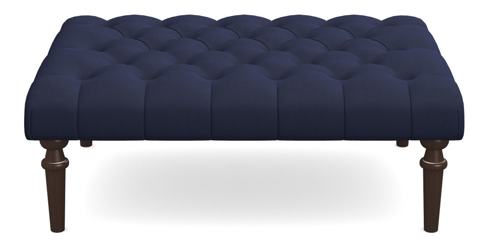 Product photograph of Pentlow Footstool Buttoned Footstool In Clever Tough And Eco Velvet - Indigo from Sofas and Stuff Limited