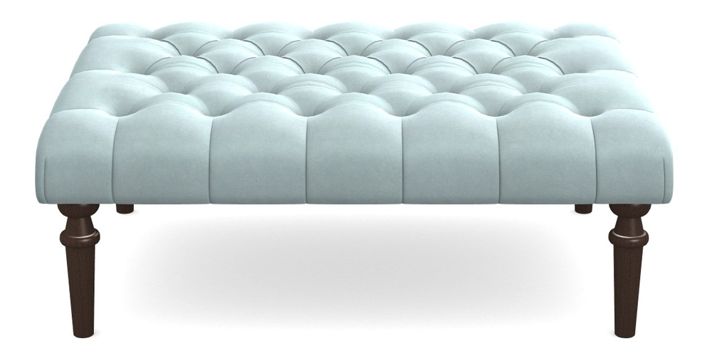 Product photograph of Pentlow Footstool Buttoned Footstool In Clever Tough And Eco Velvet - Mineral from Sofas and Stuff Limited