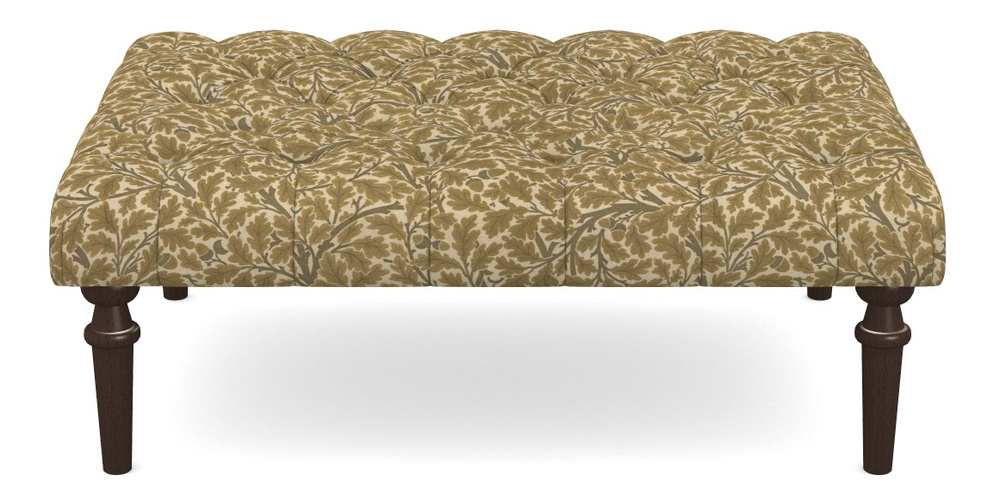 Product photograph of Pentlow Footstool Buttoned Footstool In V A Drawn From Nature Collection - Oak Tree - Gold from Sofas and Stuff Limited