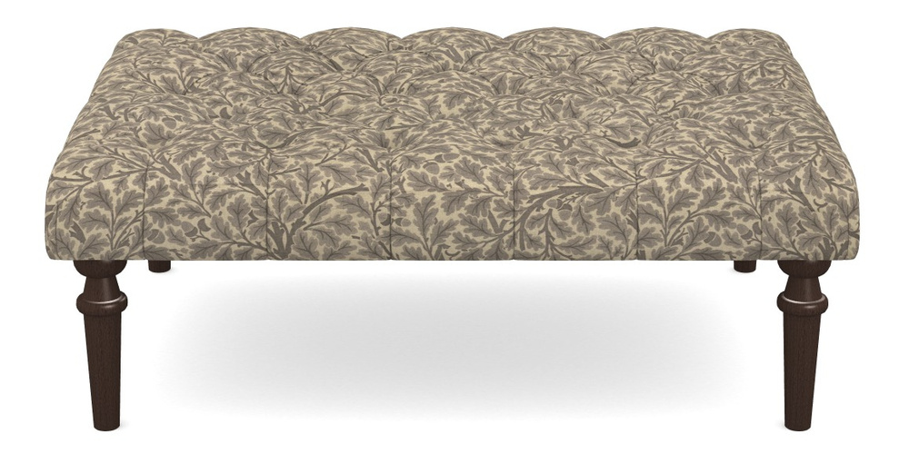 Product photograph of Pentlow Footstool Buttoned Footstool In V A Drawn From Nature Collection - Oak Tree - Grey from Sofas and Stuff Limited