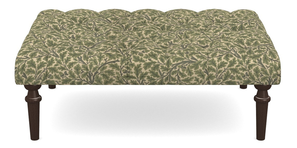 Product photograph of Pentlow Footstool Buttoned Footstool In V A Drawn From Nature Collection - Oak Tree - Light Green from Sofas and Stuff Limited